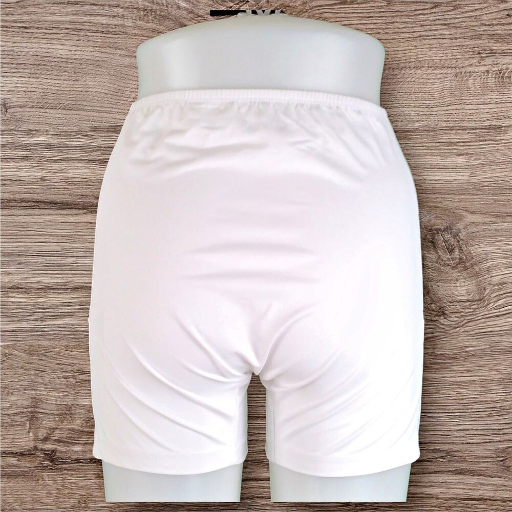 IBKUL White Performance Slip Pocket 9" Shorty Shorts Layer Women's MEDIUM - Picture 3 of 8